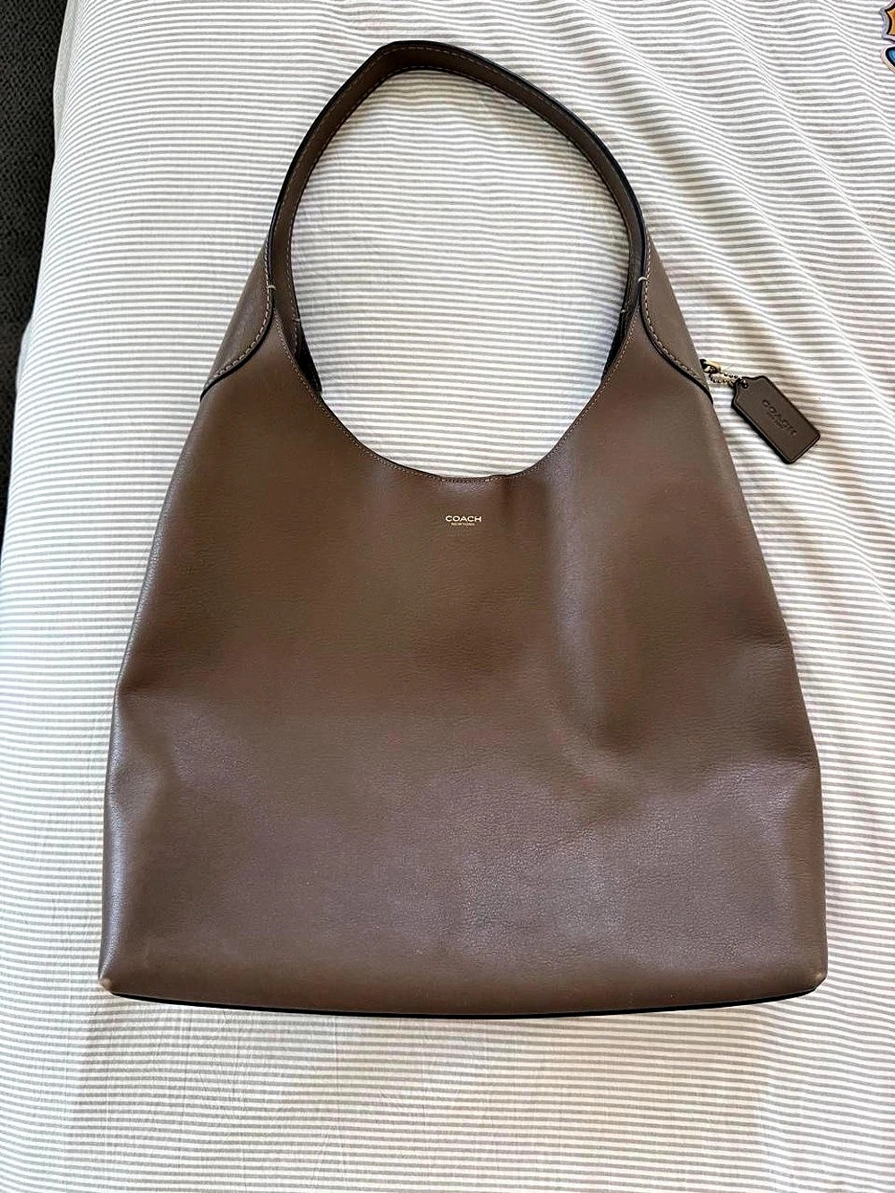 Coach Brooklyn Shoulder Bag 39 Leather Shoulder Bag in Stone